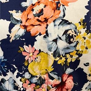 The Limited Floral Dress - Navy, Peach, Yellow